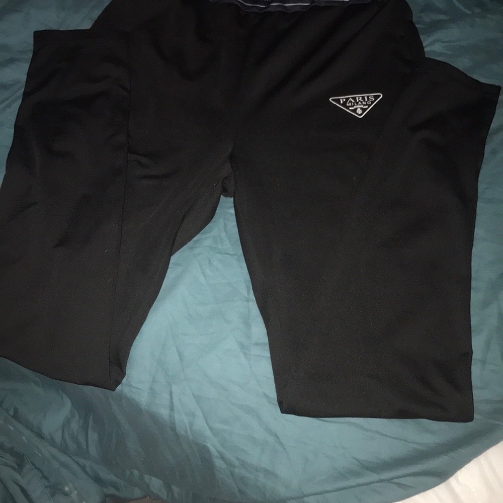 Prada Black Track Pants with Iconic Logo